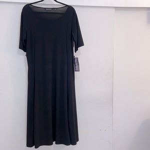 Half-Sleeve Long Black Dress